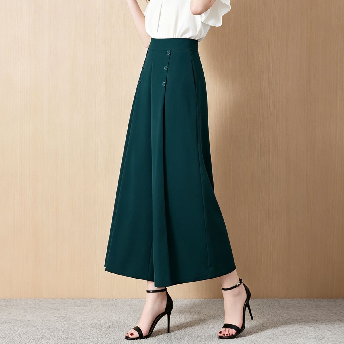 🔥💖【M-5XL】 Γυναικεία φούστα με ψηλή μέση και φαρδιά μπατζάκια για την άνοιξη και το καλοκαίρι του 2026