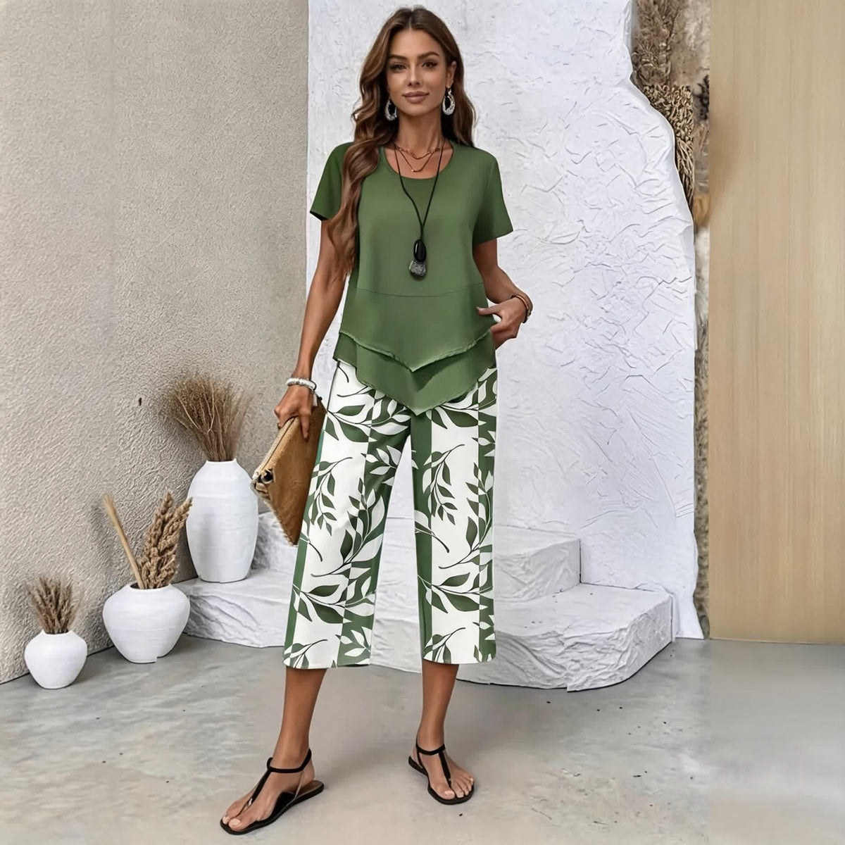 🌺【S-5XL】 Dvoudílná sada Fresh Breeze | Lehká a elegantní vícebarevná letní sada