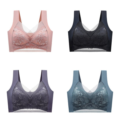 🔥【50% sleva】【4 kusů】👙【40-110kg】 Pohodlná bezešvá krajková podprsenka