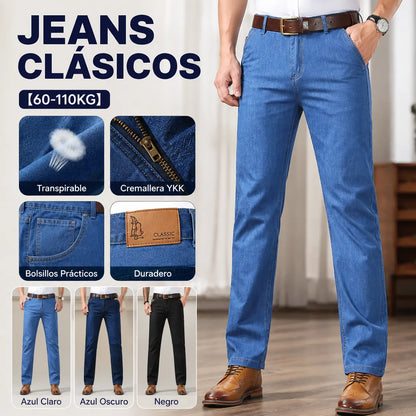 💥【60-110KG】👖 Jeans de hombre, sencillos, casuales, versátiles, tallas grandes