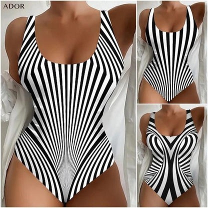 🥰【Τελευταία μέρα - 50% έκπτωση】🔥【S~8XL】Μοναδικό ριγέ ολόσωμο μαγιό