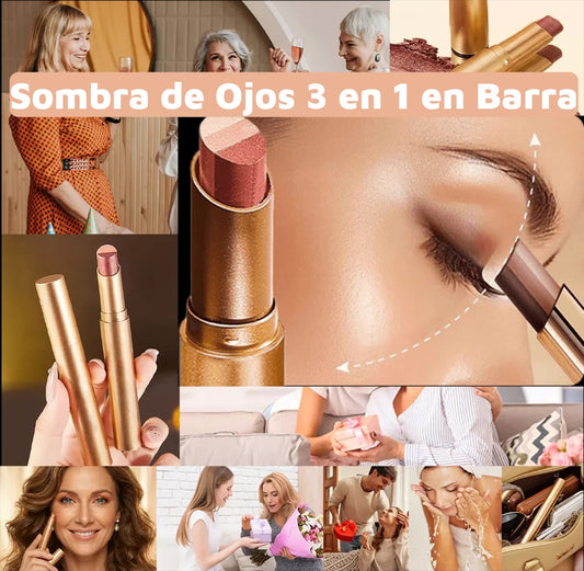 【2PCS】✨ Sombra de Ojos 3 en 1 en Barra – Brillo Instantáneo, Efecto Lifting y Larga Duración 💄-E
