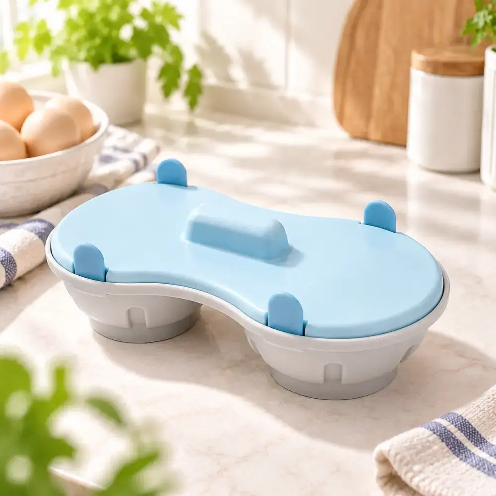 🥚✨ Cocedor de Huevos para Microondas, Vaporera Rápida y Práctica con Tapa, Recipiente de Cocina sin BPA para Huevos Duros, Escalfados y Revueltos en Minutos 🍳