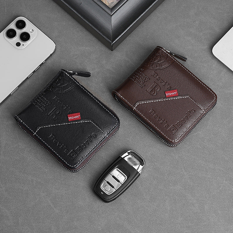 🔥🔥Nowy stylowy portfel męski w stylu retro z zapięciem na zamek błyskawiczny. 4213320