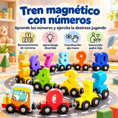 🚂Compra 1 y llévate 1 gratis🔥🚂 Tren Magnético de Números para Niños | Juguete Educativo de Construcción para Aprender Jugando