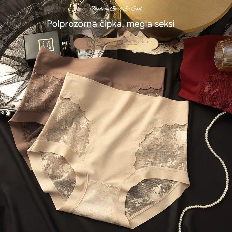 [5-delni komplet]【40–80 kg】Ženske visokoelastične brezšivne čipkaste hlačke za nadzor trebuha, oblikovanje zadnjice in dvigovanje – po ena v vsaki barvi