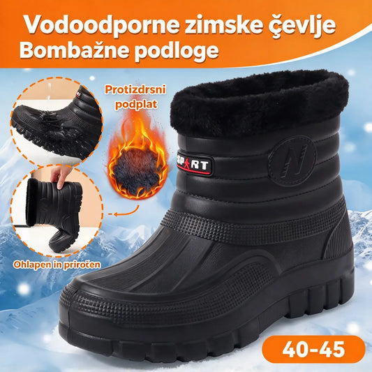 ♥️♥️【40-45】Moški topli, vodoodporni škornji za na prostem s flis podlogo, trpežni, vodni in snežni škornji, do gležnja ali čez gleženj.
