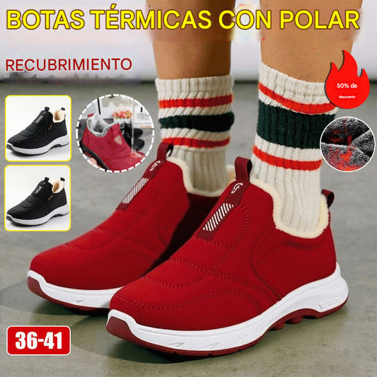 😀🎉Refuerzo de terciopelo🔥【35-41】Botas de invierno para mujer, cálidas e impermeables, hechas de algodón térmico. 4209643