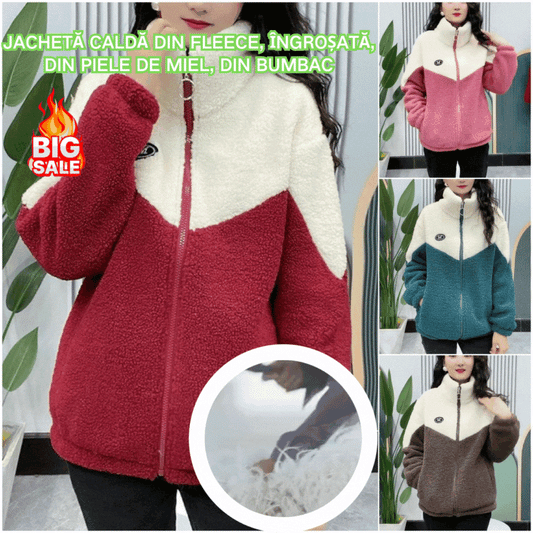 🔥🐏【M-4XL】Zimowa kurtka polarowa, wzmocniona kurtka z bawełny jagnięcej, ciepła kurtka