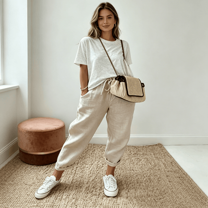 ✨💕 Pantalones casuales de algodón y lino para mujer: ¡oferta por tiempo limitado!
