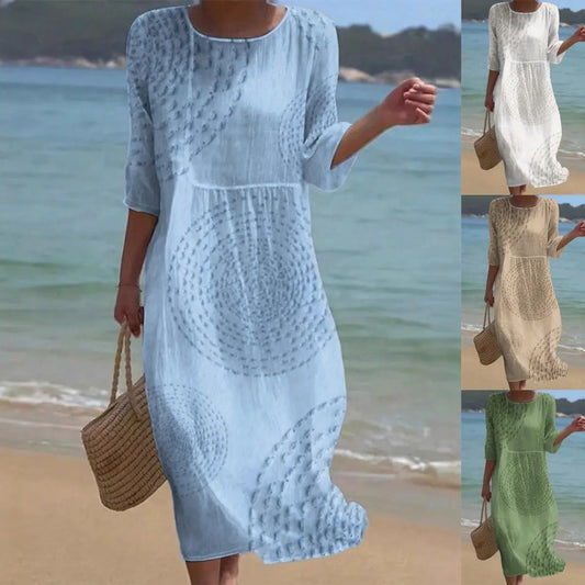 🌺👗 Poslední den 50% slevy! 【XS-4XL】Elegantní letní volnočasové šaty – prodyšné, pohodlné, univerzální a zeštíhlující.