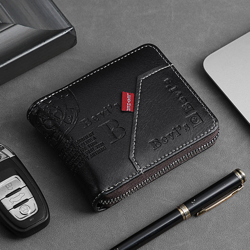 🔥🔥Nowy stylowy portfel męski w stylu retro z zapięciem na zamek błyskawiczny. 4213320