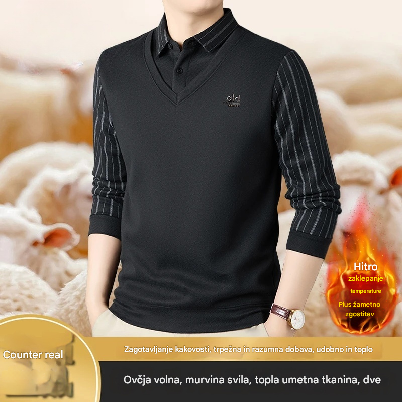 💥【S-3XL】Elegantni dvodelni komplet srajc s flis podlogo