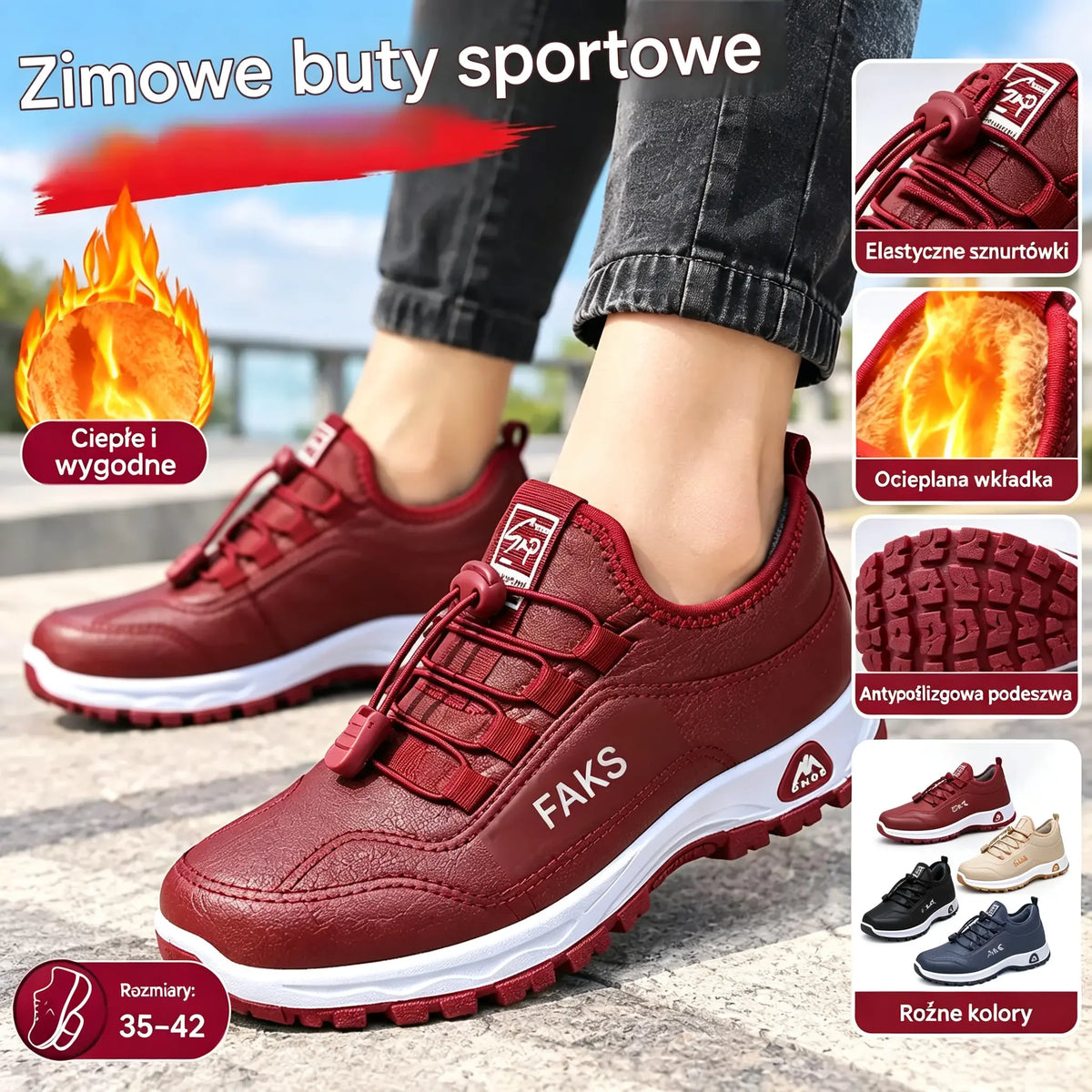 👢✨【35-41】Nowe damskie buty do chodzenia na jesień i zimę, wykonane z prawdziwej skóry i ręcznie robione z bawełnianą podszewką polarową.