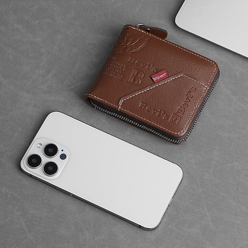 🔥🔥Nowy stylowy portfel męski w stylu retro z zapięciem na zamek błyskawiczny. 4213320