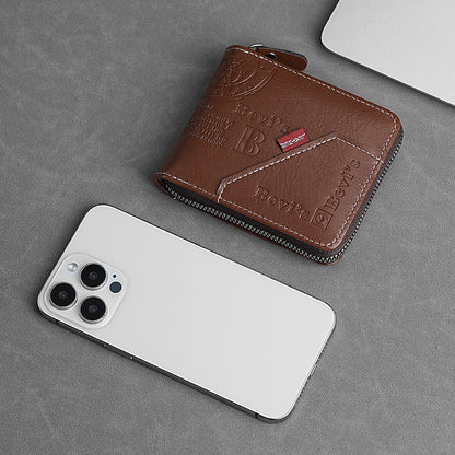 🔥🔥Nowy stylowy portfel męski w stylu retro z zapięciem na zamek błyskawiczny. 4213320