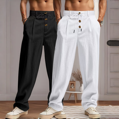 👖👖 [S-3XL]Časově omezená nabídka! Vysoce kvalitní pánské kalhoty na doma. Úzký, rovný střih – prodyšné a pohodlné.
