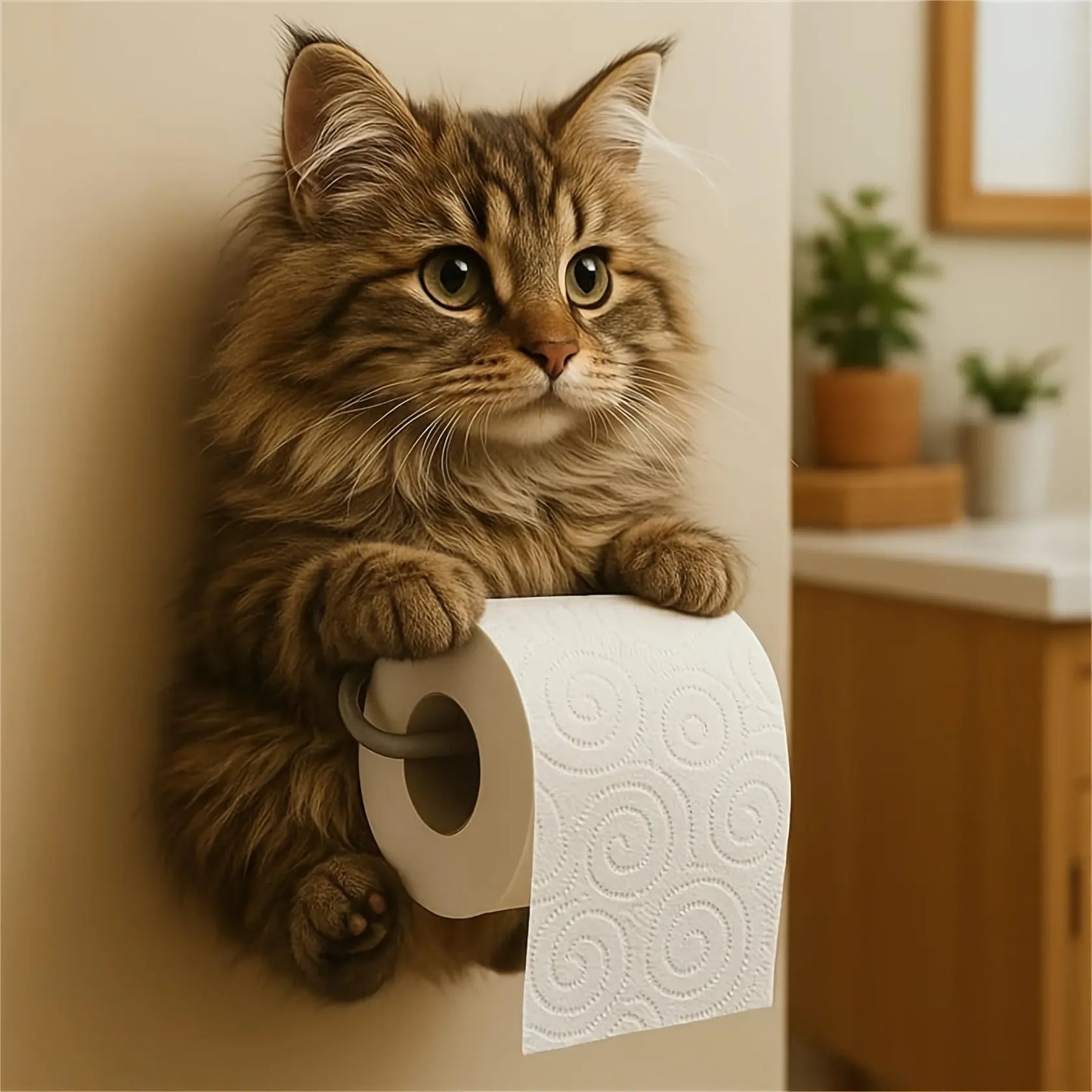 🐱Držalo za toaletni papir z motivom ljubke mačke