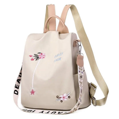 Mochila de viaje antirrobo bordada de gran capacidad