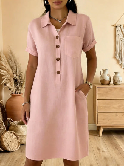 ⏳ Oferta por tiempo limitado! ⏰🍋 【S-3XL】Vestido de algodón para mujer con bolsillos