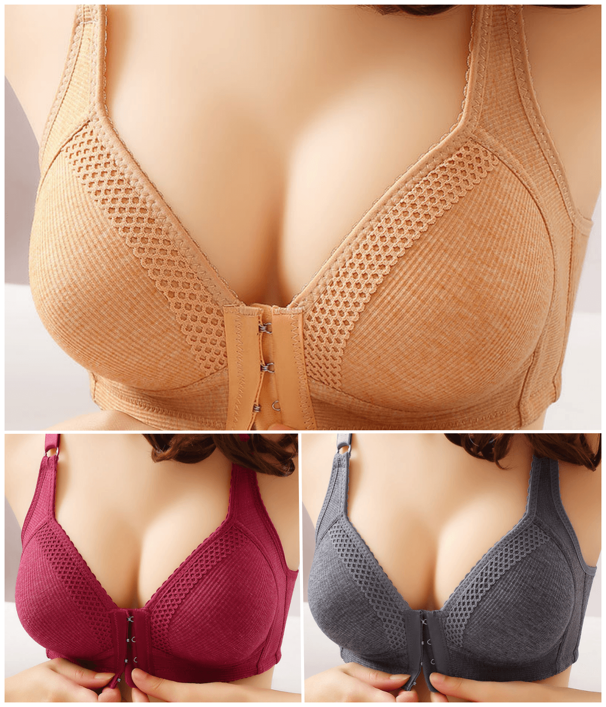 💥【3 csomagos】 Kiváló minőségű varrat nélküli push-up melltartó, divatos és szexi, megakadályozza a leesést