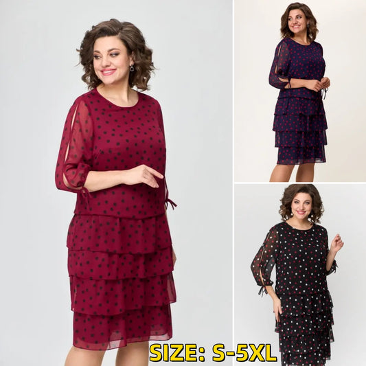 🏆[Último día, 50% de descuento]【S-5XL】💃Vestido de lujo con silueta ligera, confeccionado en cómoda gasa.