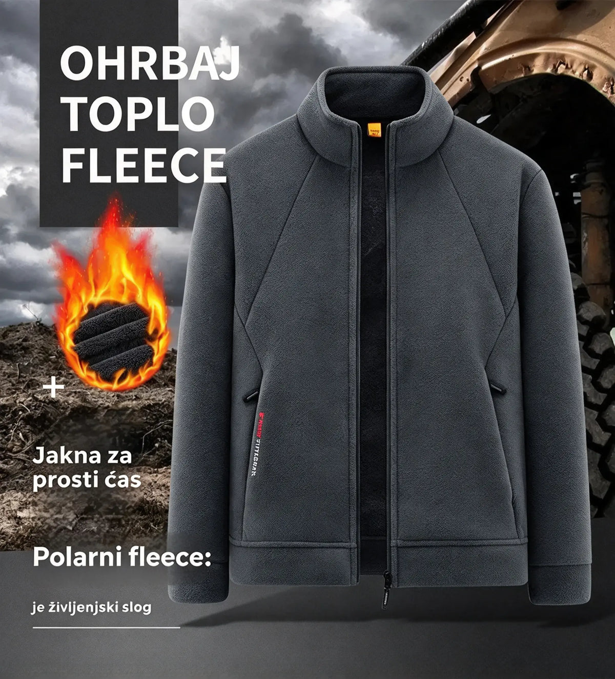 🧣【50% POPUST】 【M-5XL】 Moški debeli flisni jopič – na voljo v velikih velikostih, topel in udoben za jesen in zimo