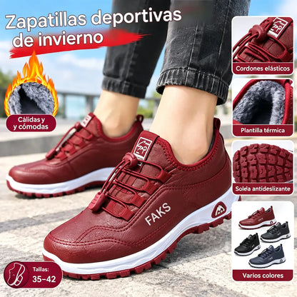 👢✨【35-41】Nuevas botas de senderismo para mujer para otoño e invierno, fabricadas en piel auténtica y elaboradas artesanalmente con forro de felpa de algodón.