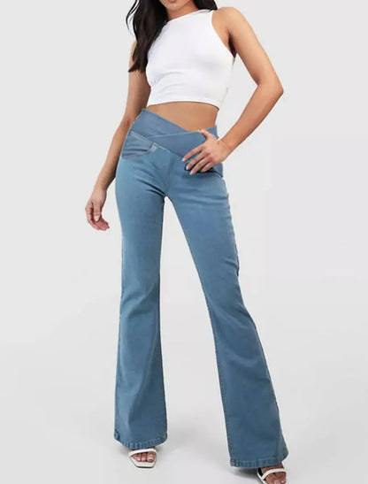 💥Novedad: 50% de descuento💥【XS-4XL】Jeans acampanados ajustados de talle alto con efecto de realce de cadera