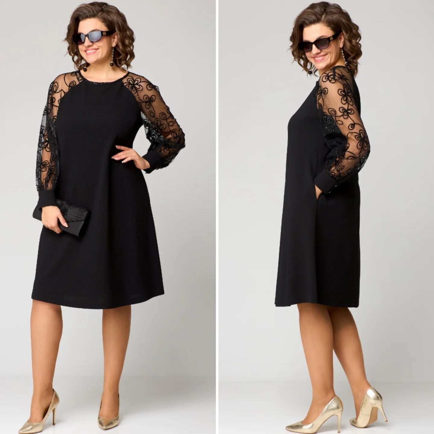 👗 Ograničena ponuda 39% popusta ❤️【S-5XL】2024. novi model haljine s čipkastim rukavima od 100% pamuka, topla i udobna3831775