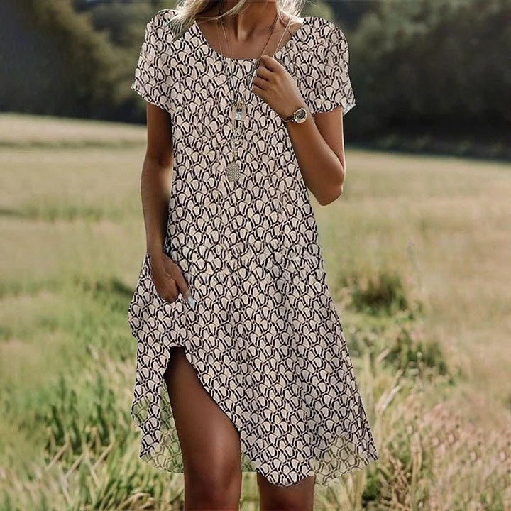 【S-3XL】👗2026 Nova obleka z okroglim vratom