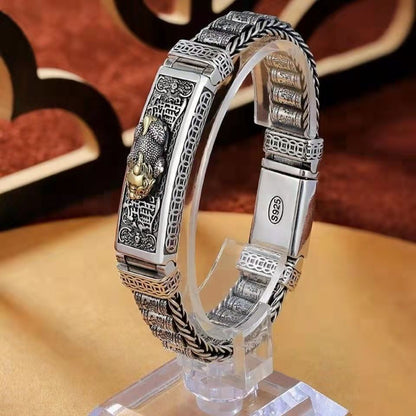 🔥💪Nuevo Pulsera de la fortuna Pixiu de Plata de Ley 925