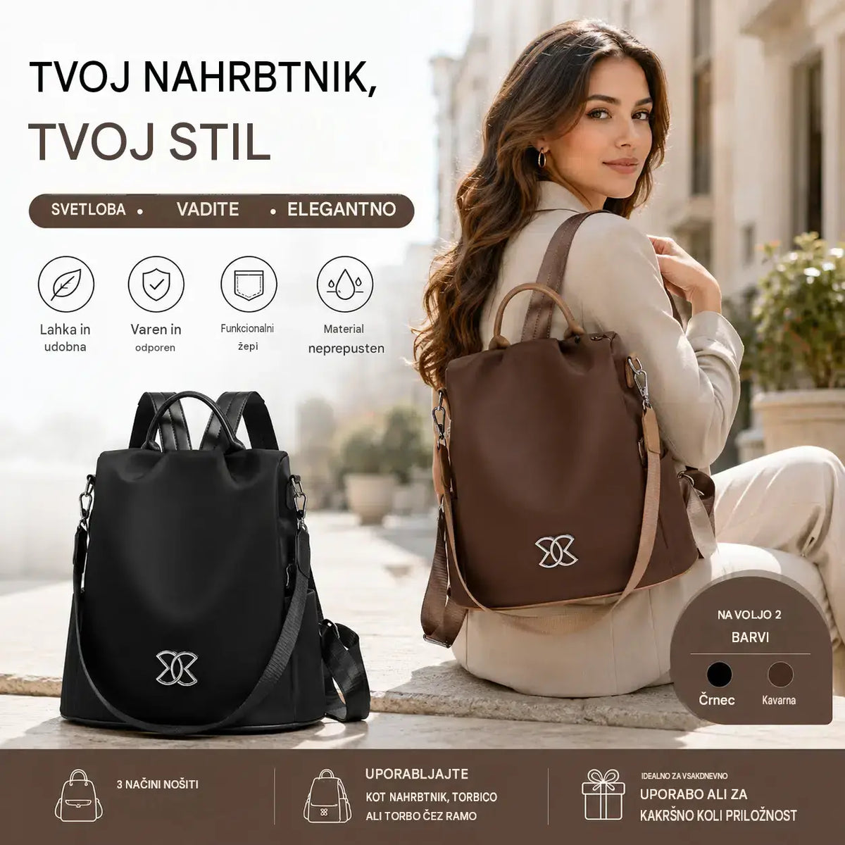 🎒 Lahek, vodoodporen nahrbtnik z veliko prostornino – 50 % ceneje!