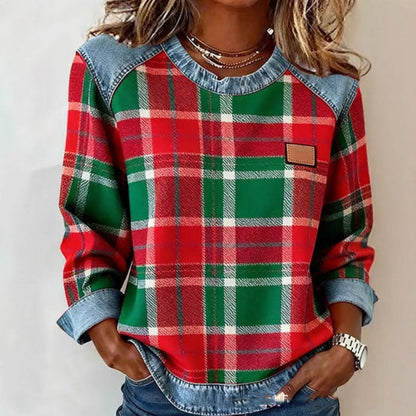 🎀🎀🎁【50% zniżki】Nowa bluza z nadrukiem i okrągłym dekoltem 4219385