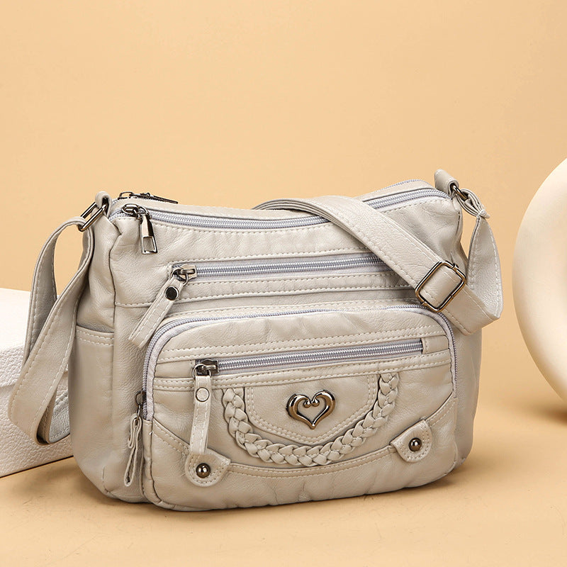 💐50 % POPUST! 🎁Ženska mehka torba čez telo iz umetnega materiala – več žepov za popolno organizacijo 👜🔑