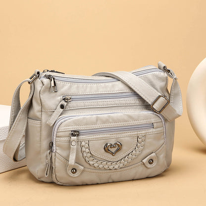 💐50 % POPUST! 🎁Ženska mehka torba čez telo iz umetnega materiala – več žepov za popolno organizacijo 👜🔑