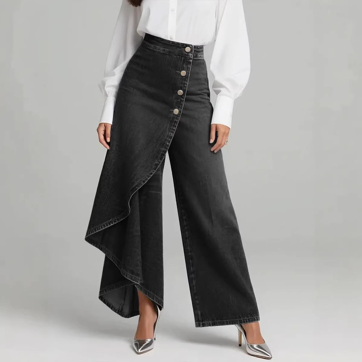 🥇🥇【S-3XL】Vaqueros de mujer de talle alto y perneras anchas, corte holgado y diseño elegante.