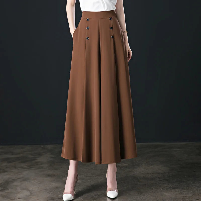 💖【M-5XL】Žensko modno široko drapirano krilo z visokim pasom