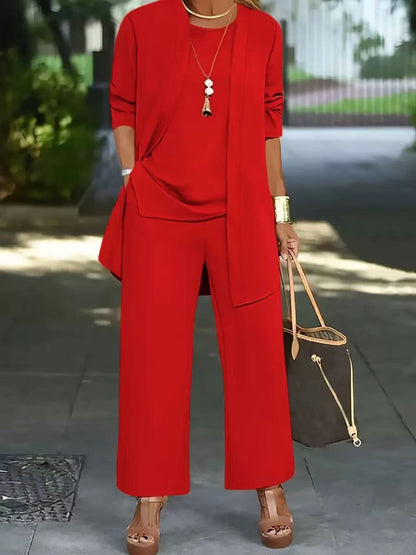 🧥Elegantni ženski komplet iz treh delov s širokim krojem🍂