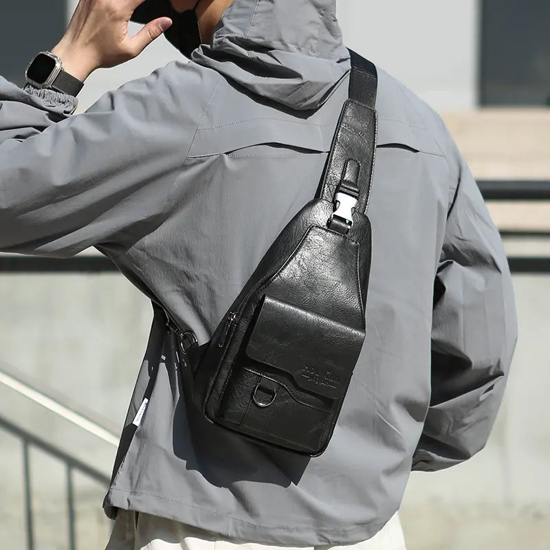 🎒 Bolso de hombro de piel auténtica impermeable de estilo retro: un artículo esencial para los desplazamientos diarios.