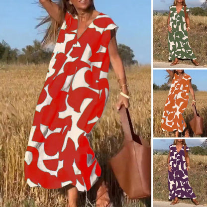 👗🔥【S-3XL】 Geometrické barevné bloky Ležérní dámské šaty