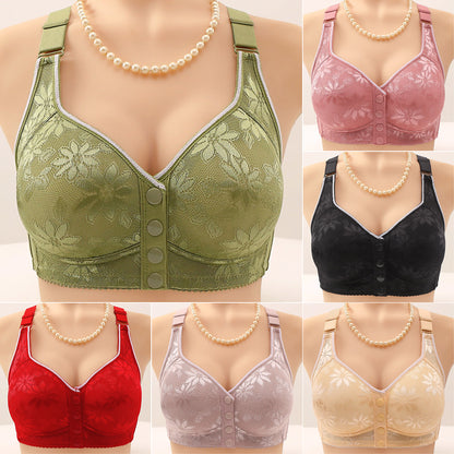 😍【Pakiranje od 3 dijelova】Ženski grudnjak bez žice s prednjim gumbima 【40-120 kg】❤️Udoban antibakterijski prirodni pamuk