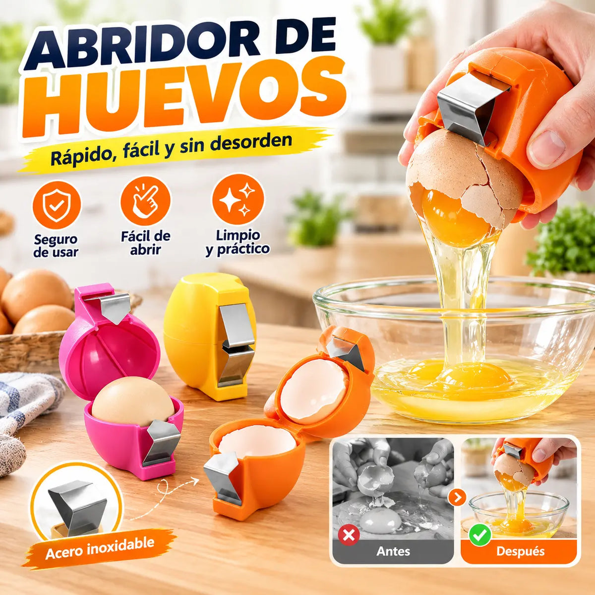 🔥50% de descuento🔥3 piezas🥚 Abrehuevos