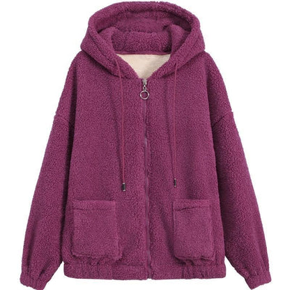 🔥✨【M-4XL】Nova zimska modna ženska jakna s plišasto in volneno kapuco za leto 2025.