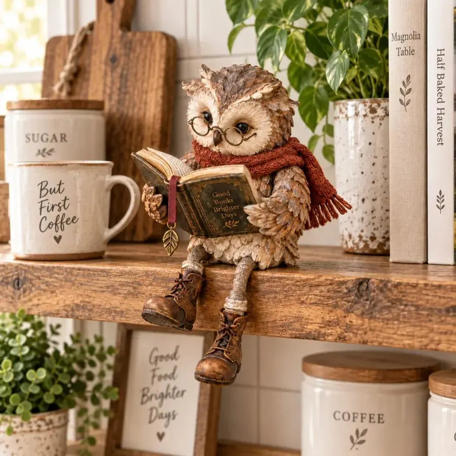 🦉Časovno omejena ponudba!  Čudovita figurica bralne sove