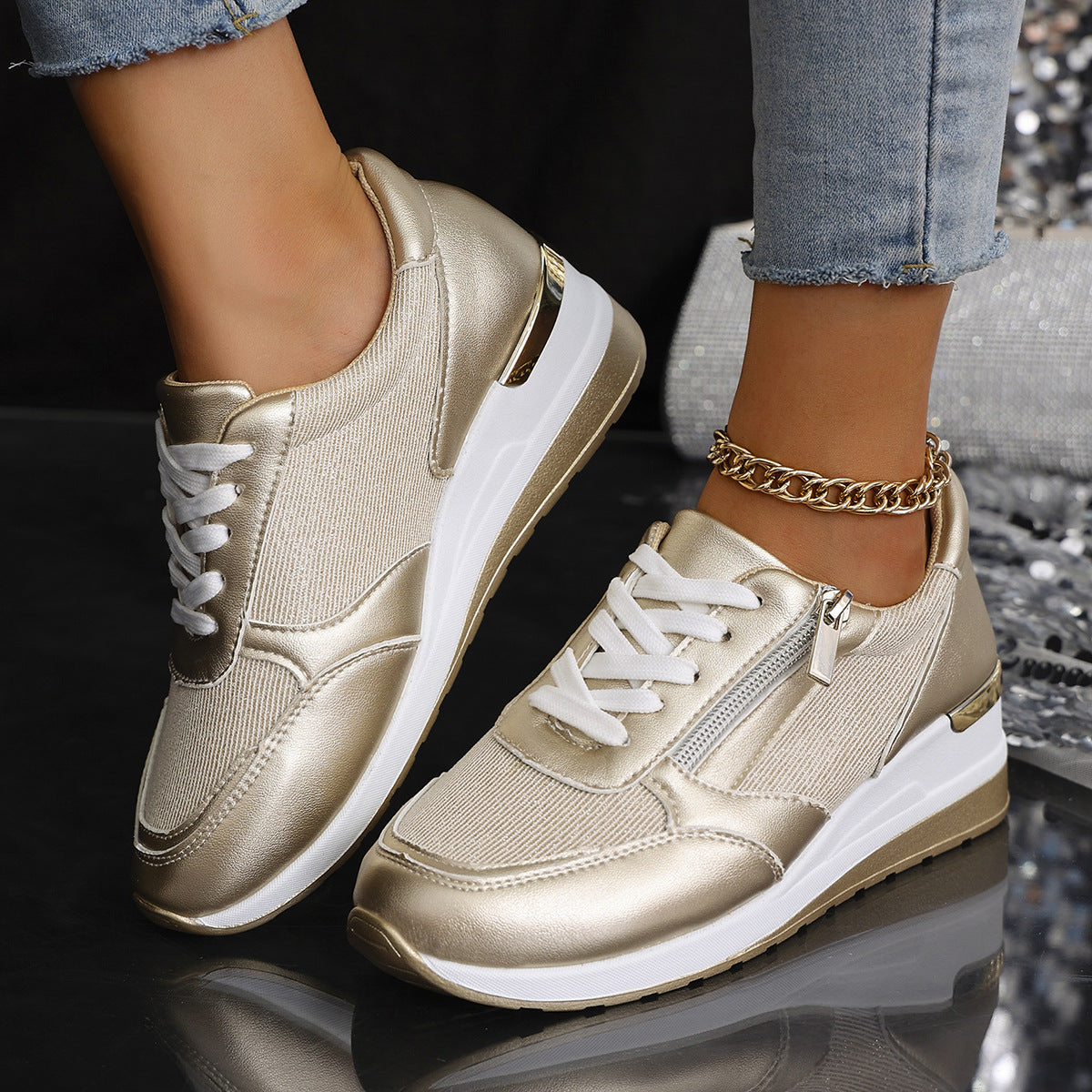 🔥¡Último día con un 50% de descuento! Zapatos ortopédicos elegantes y cómodos para mujer, con cremallera lateral y suela gruesa.4270283