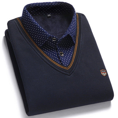 👔 [M-4XL] Nová pánska pletená košeľa z kašmírového zamatu na jeseň a zimu