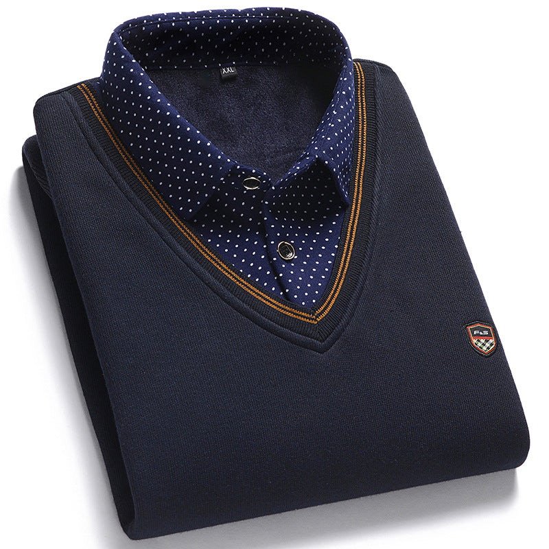 👔 [M-4XL] Nowa męska koszula dzianinowa z aksamitu na jesień/zimę 4213343