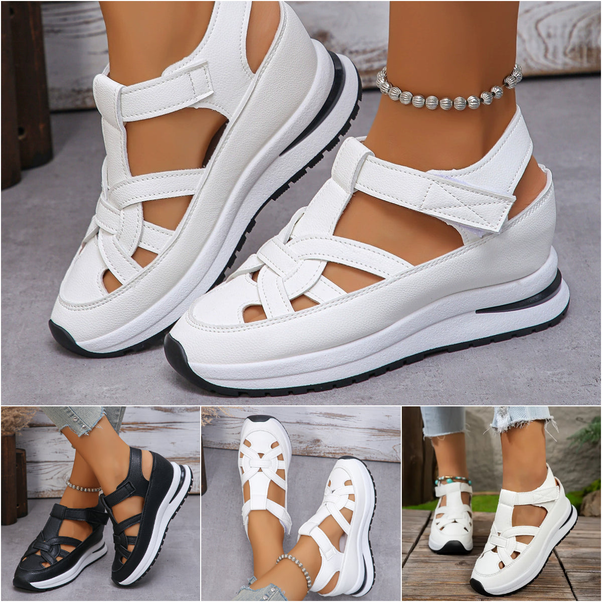 💥Letní mega výprodej💥 👡【Velikosti 35-43】Nové volnočasové sandály s tlustou podrážkou, pohodlné na chůzi 4241008
