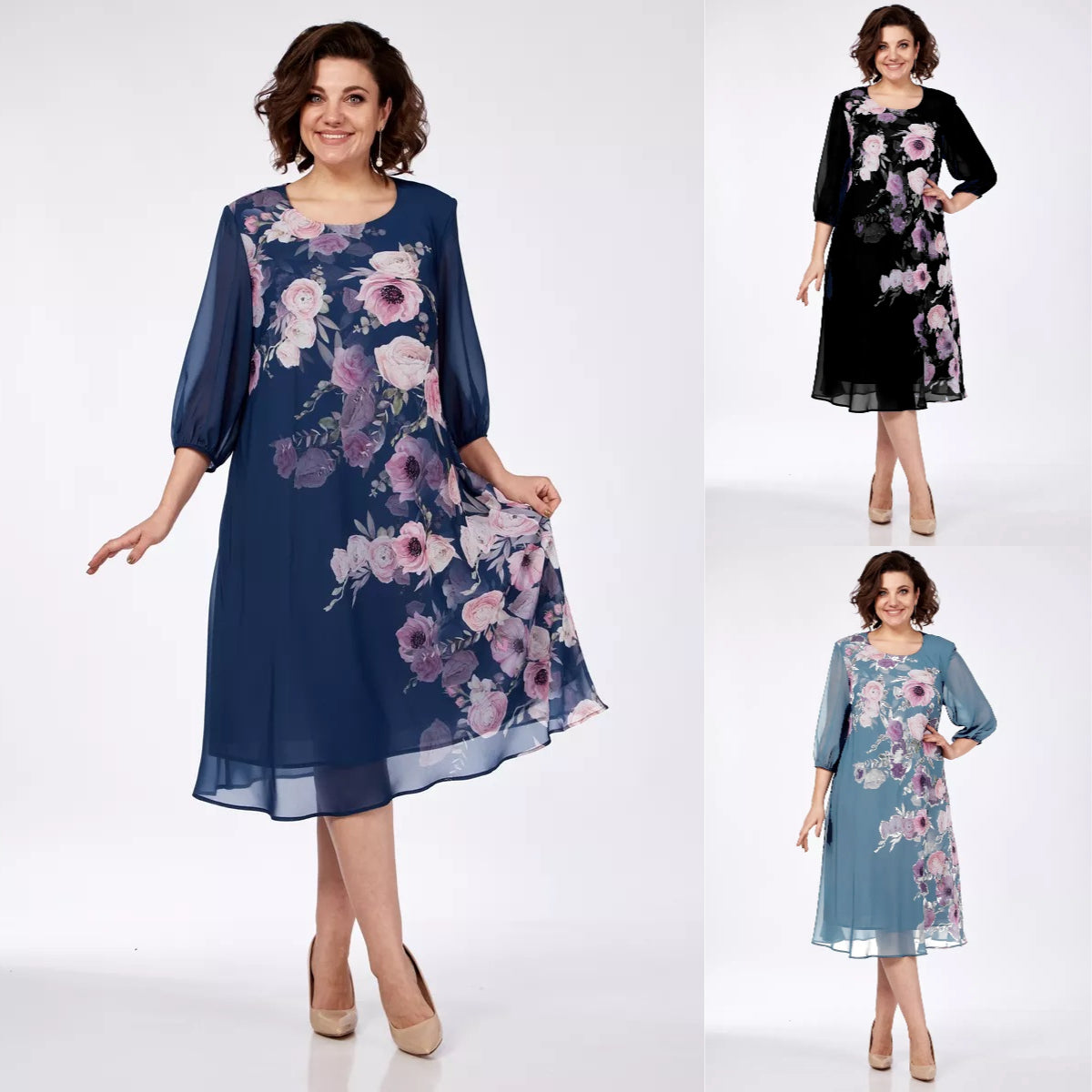 🌸 💕【S-5XL】Elegantna spomladanska šifonska obleka s cvetličnim potiskom 2026🌷